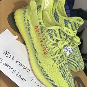 Adidas Yellow and Blue Sneakers with Primeknit Upper